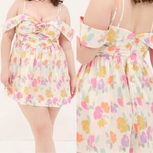 For Love & Lemons Johannes Off the Shoulder Floral Mini Dress Size 1X